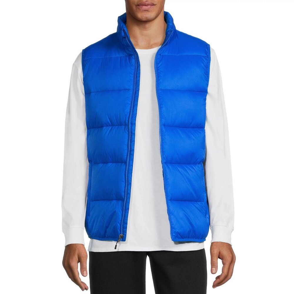 Swiss Tech Mens Puffer Vest Blue Performance Gear Size L, XL, 2XL, 3XL Full Zip